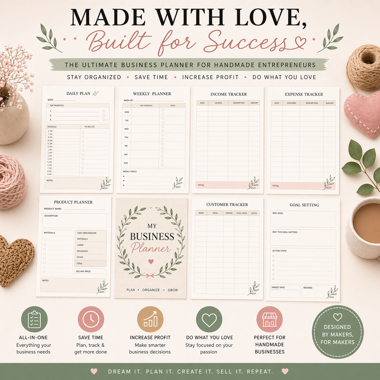 handmade business planner pdf – plan, track & grow your craft business handmade business planner pdf – plan, track & grow your craft business