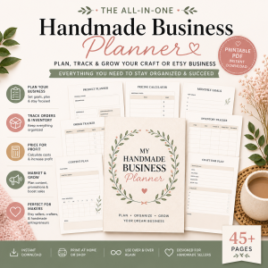 handmade business planner pdf – plan, track & grow your craft business