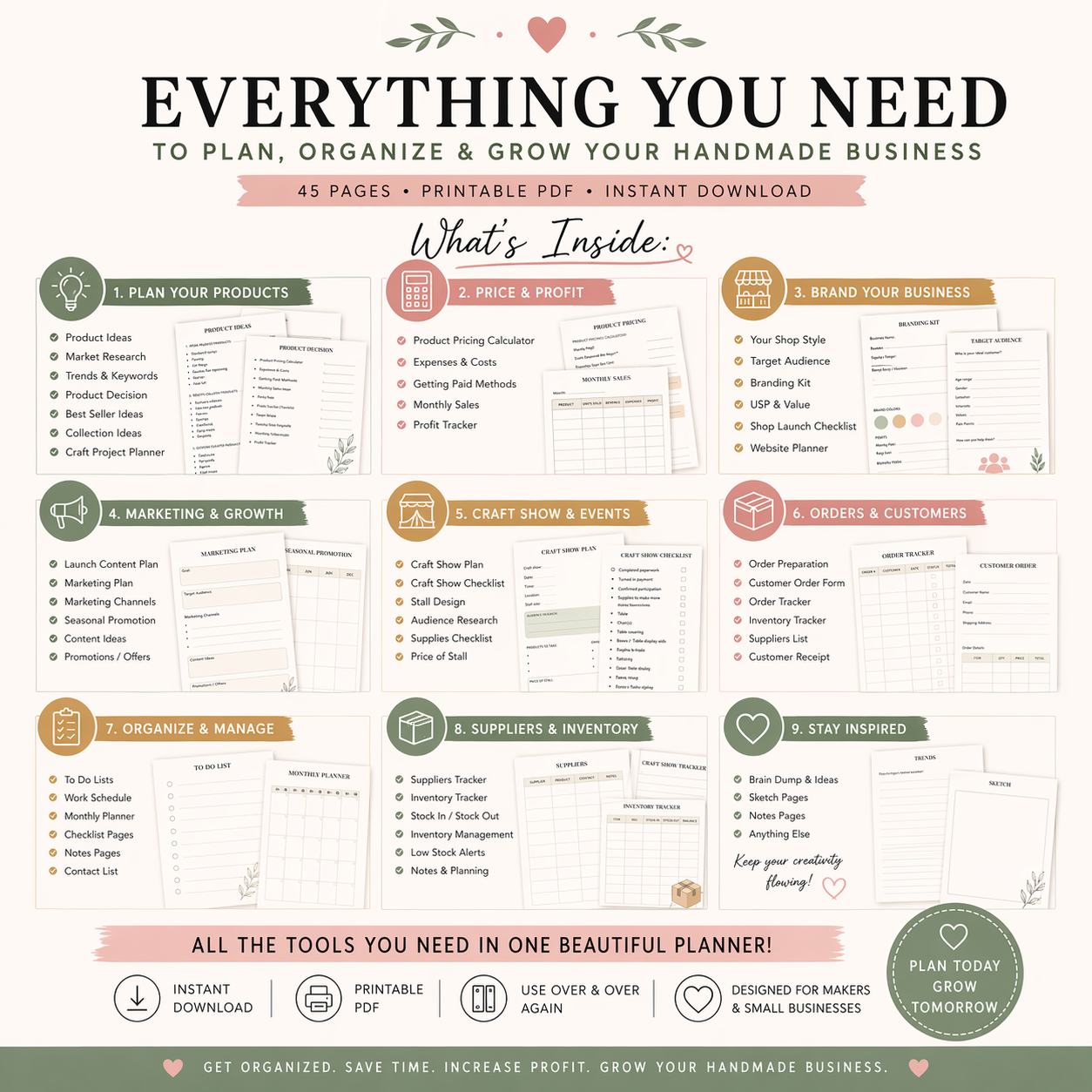 handmade business planner pdf – plan, track & grow your craft business handmade business planner pdf – plan, track & grow your craft business