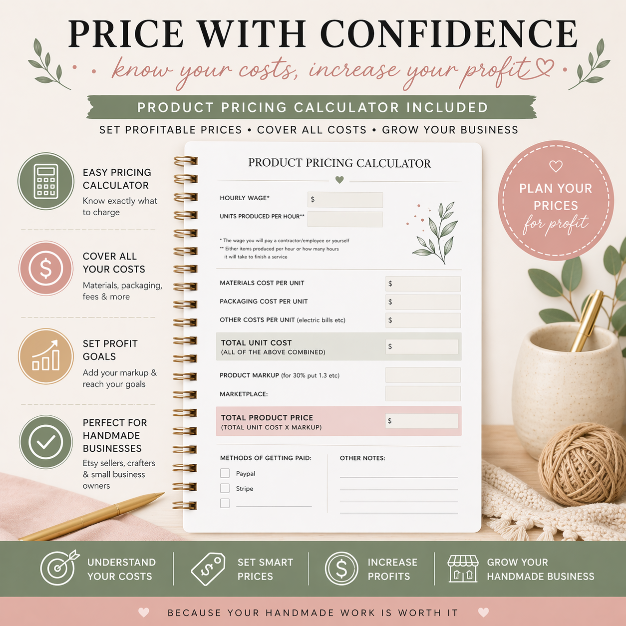 handmade business planner pdf – plan, track & grow your craft business handmade business planner pdf – plan, track & grow your craft business